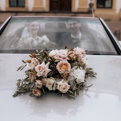 Autogesteck Blumen Hochzeit